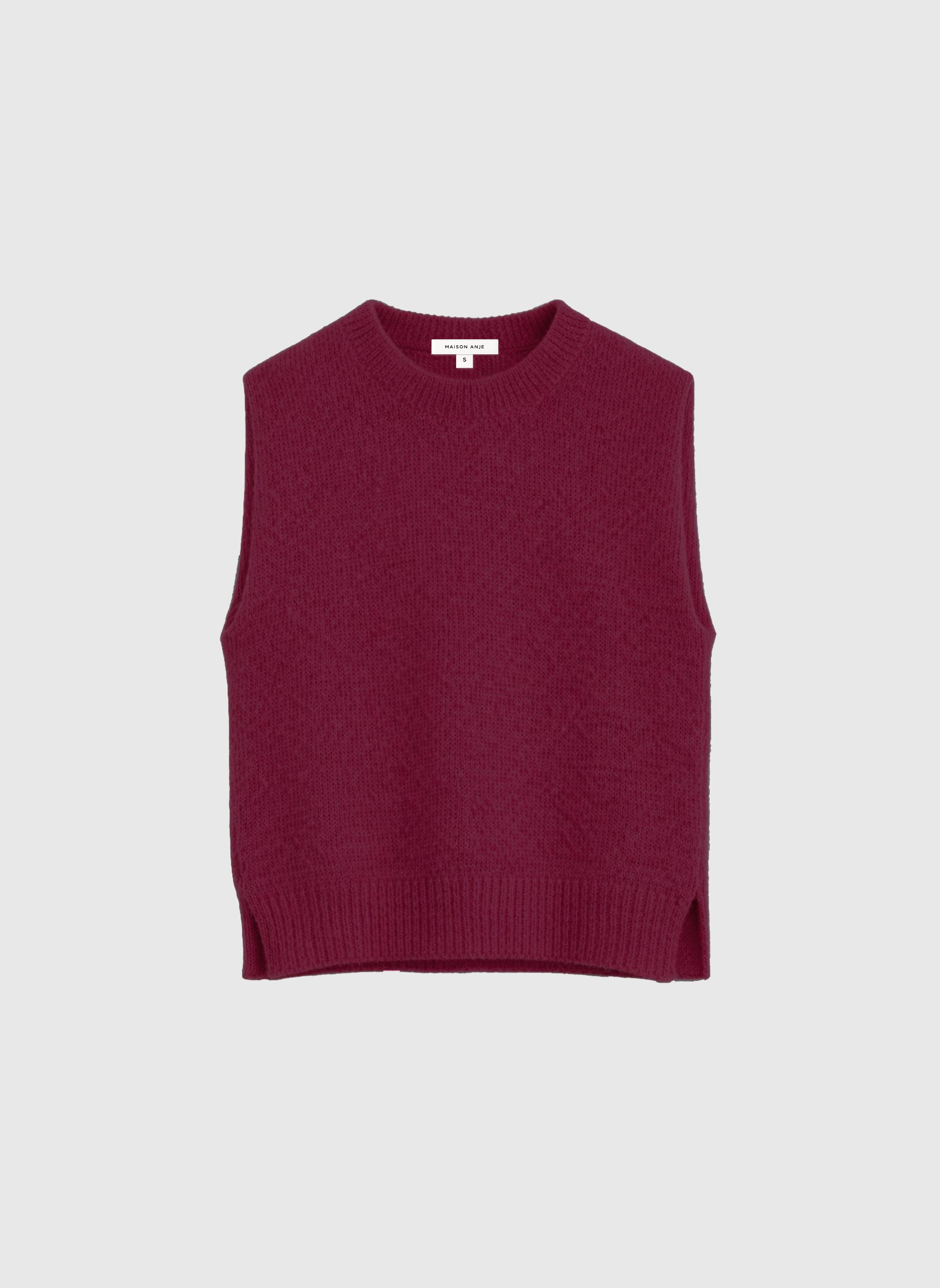Maison Anje Blissy Strickpullunder Mohair Grenat Damen rot